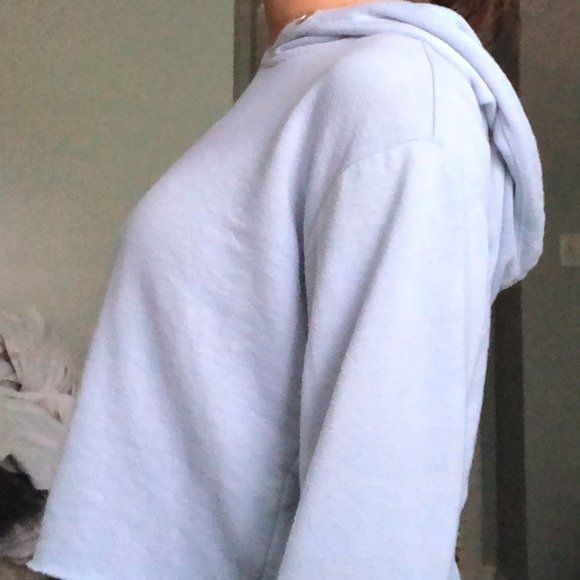 Garage Blue Cropped Sweatshirt - Picture 2 of 3